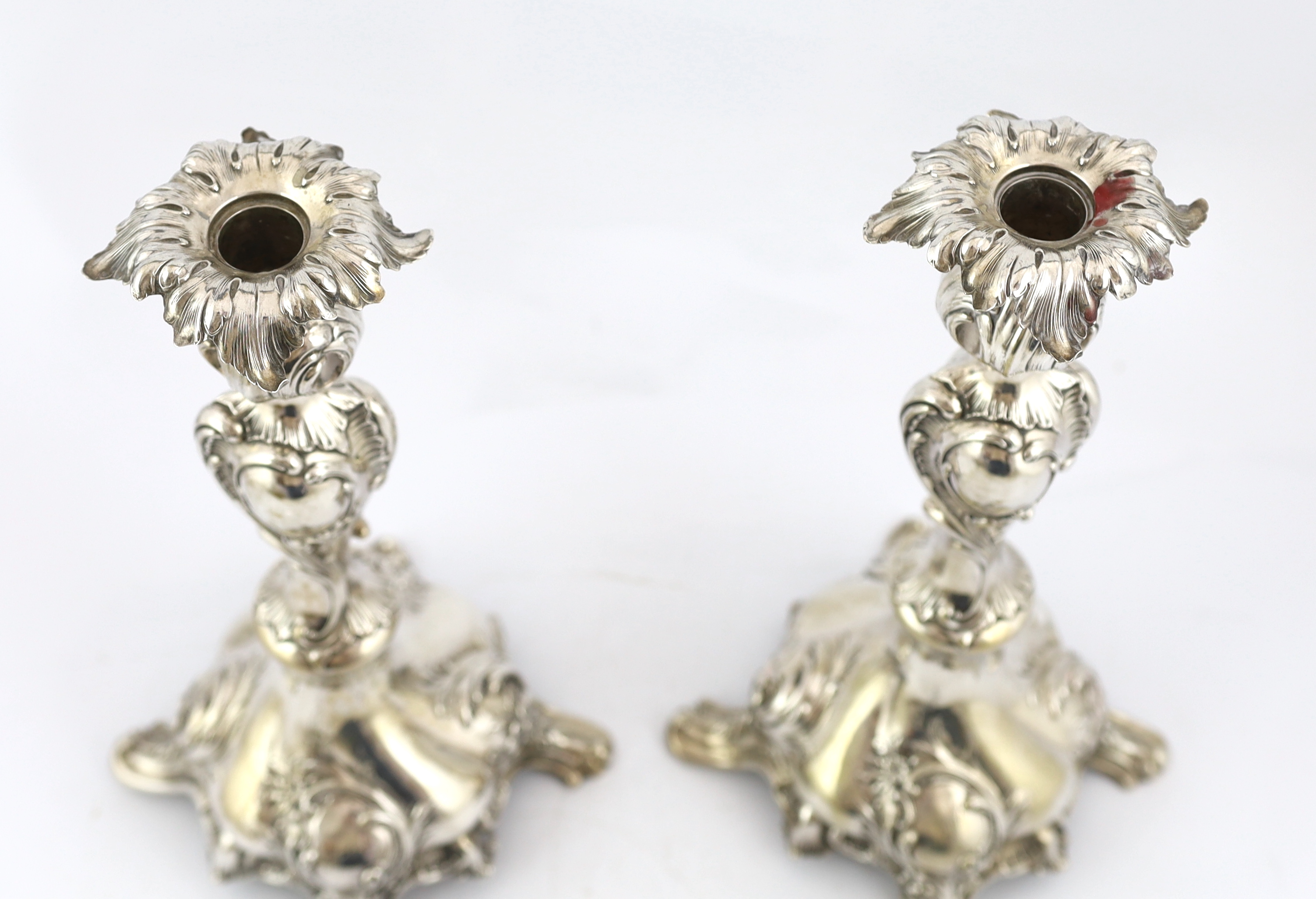 A pair of early 20th century German 800 standard silver candlesticks, by Schmedlin